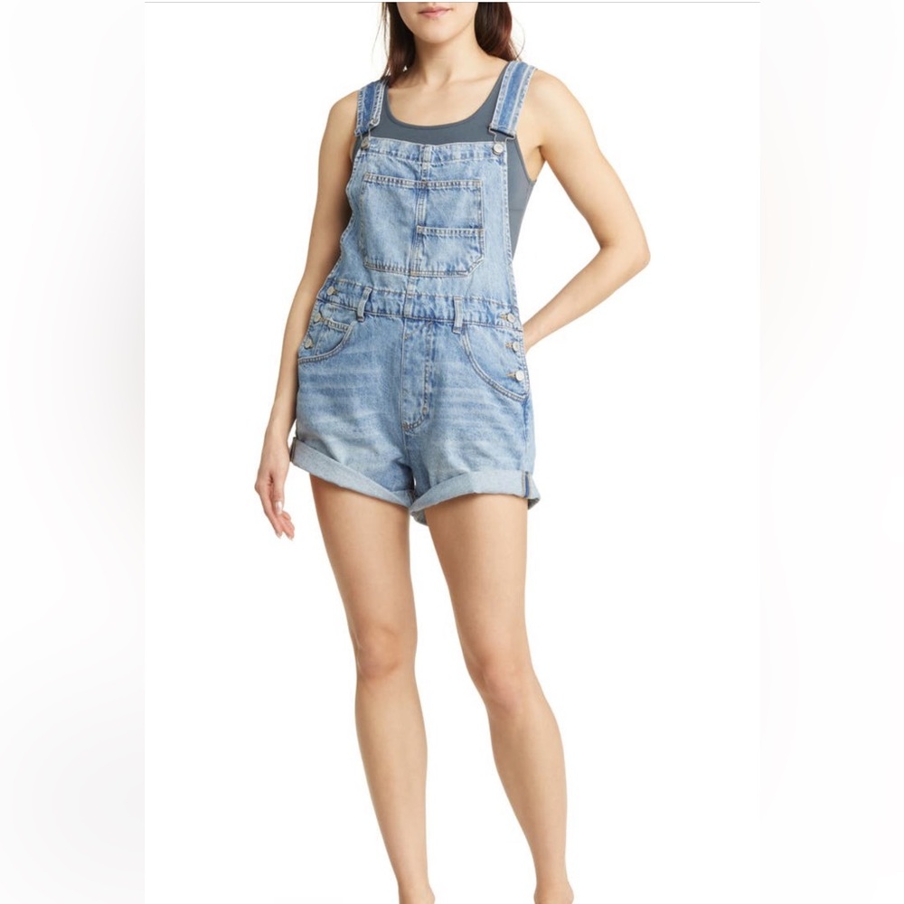 Free People Denim Overalls